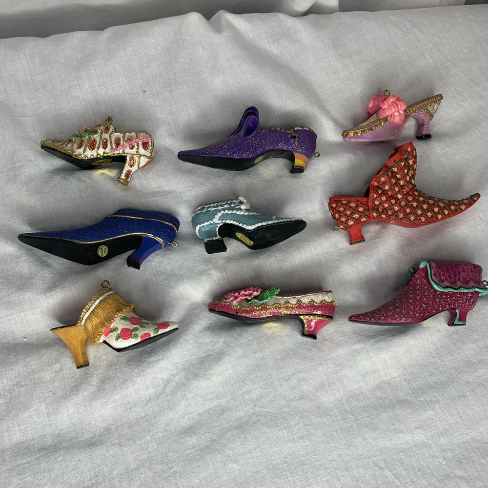 miniature collectible shoe ornaments (bundle of 9)
